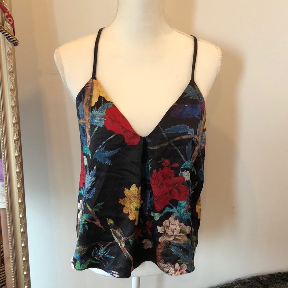 Alice and Olivia floral silk tank top